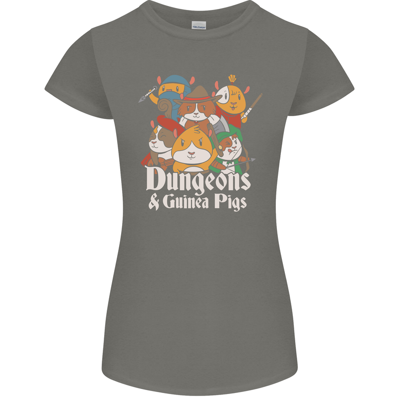 Dungeons and Guinea Pig Role Playing Game Womens Petite Cut T-Shirt Charcoal