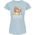 Dungeons and Guinea Pig Role Playing Game Womens Petite Cut T-Shirt Light Blue