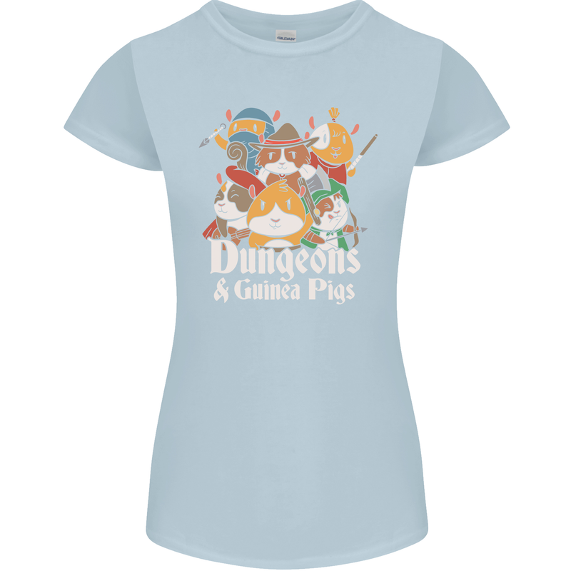 Dungeons and Guinea Pig Role Playing Game Womens Petite Cut T-Shirt Light Blue