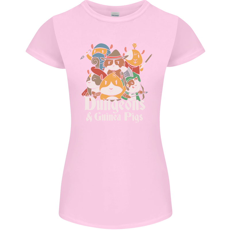 Dungeons and Guinea Pig Role Playing Game Womens Petite Cut T-Shirt Light Pink