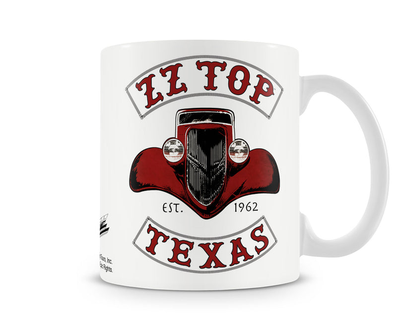 ZZ Top texas 1962 white music rock band mug cup