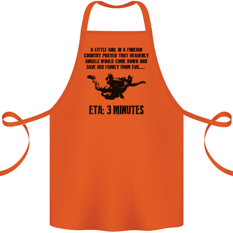 ETA 3 Mins Parachute Regiment Para 1 2 3 4 Cotton Apron 100% Organic Orange