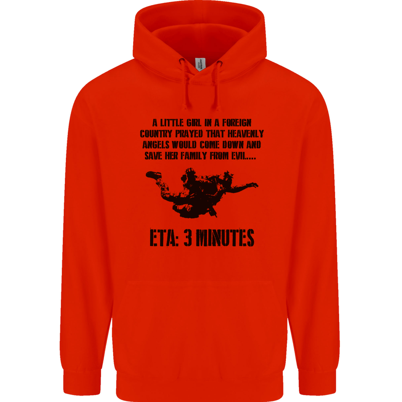 ETA 3 Mins Parachute Regiment Para 1 2 3 4 Mens 80% Cotton Hoodie Bright Red
