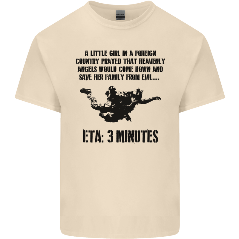 ETA 3 Mins Parachute Regiment Para 1 2 3 4 Mens Cotton T-Shirt Tee Top Natural