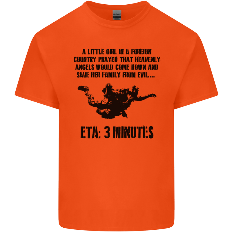 ETA 3 Mins Parachute Regiment Para 1 2 3 4 Mens Cotton T-Shirt Tee Top Orange