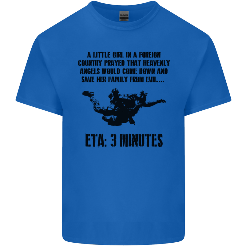 ETA 3 Mins Parachute Regiment Para 1 2 3 4 Mens Cotton T-Shirt Tee Top Royal Blue