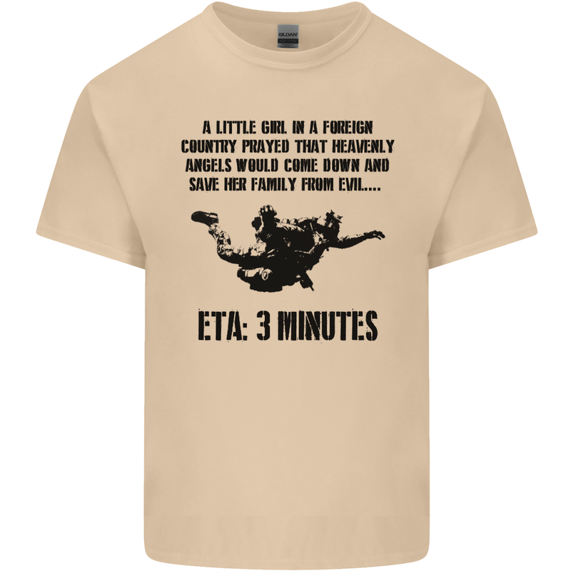 ETA 3 Mins Parachute Regiment Para 1 2 3 4 Mens Cotton T-Shirt Tee Top Sand