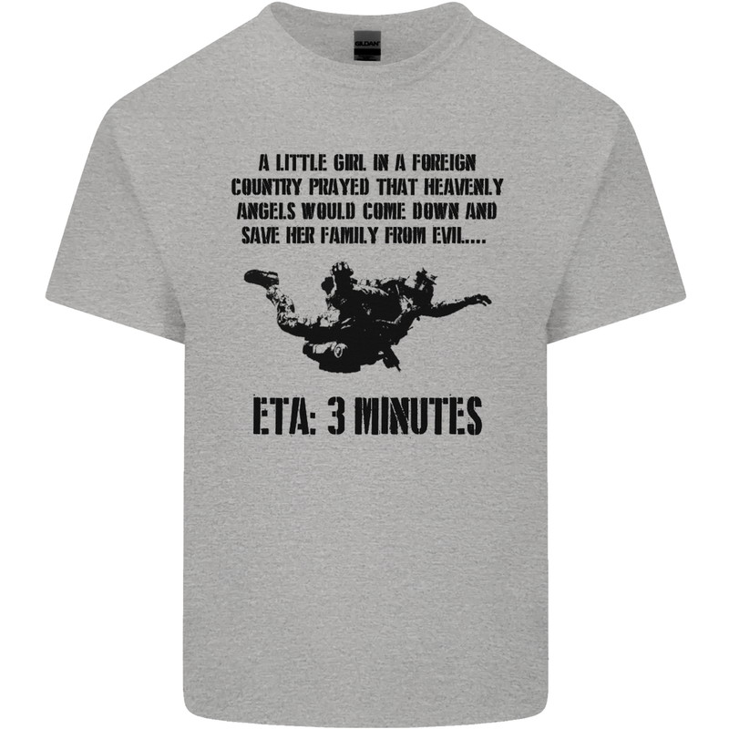 ETA 3 Mins Parachute Regiment Para 1 2 3 4 Mens Cotton T-Shirt Tee Top Sports Grey