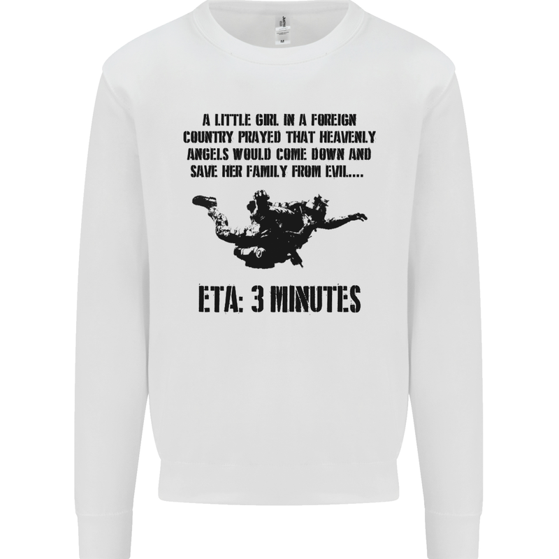 ETA 3 Mins Parachute Regiment Para 1 2 3 4 Mens Sweatshirt Jumper White