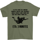 ETA 3 Mins Parachute Regiment Para 1 2 3 4 Mens T-Shirt Cotton Gildan Military Green