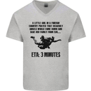 ETA 3 Mins Parachute Regiment Para 1 2 3 4 Mens V-Neck Cotton T-Shirt Sports Grey