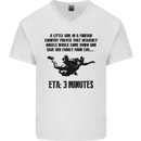 ETA 3 Mins Parachute Regiment Para 1 2 3 4 Mens V-Neck Cotton T-Shirt White
