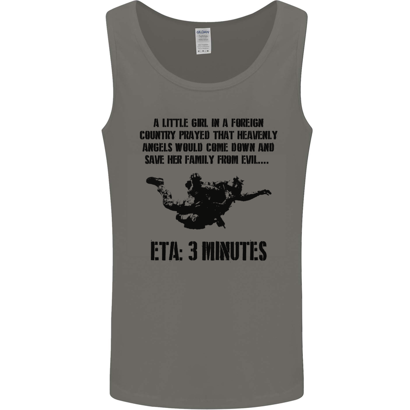 ETA 3 Mins Parachute Regiment Para 1 2 3 4 Mens Vest Tank Top Charcoal