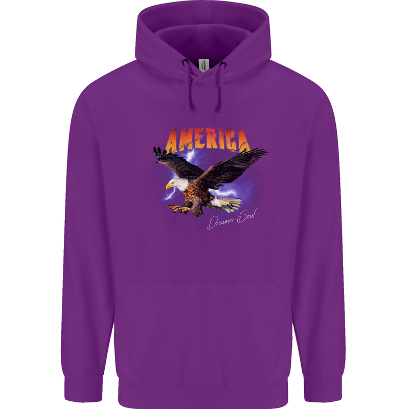 Eagle America Dreamer Soul Mens 80% Cotton Hoodie Purple