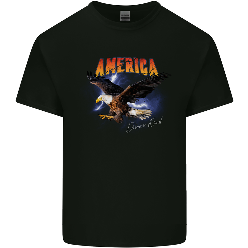 Eagle America Dreamer Soul Mens Cotton T-Shirt Tee Top Black