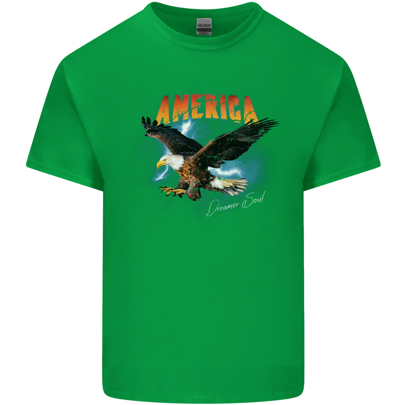 Eagle America Dreamer Soul Mens Cotton T-Shirt Tee Top Irish Green