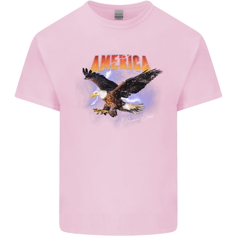 Eagle America Dreamer Soul Mens Cotton T-Shirt Tee Top Light Pink