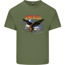 Eagle America Dreamer Soul Mens Cotton T-Shirt Tee Top Military Green