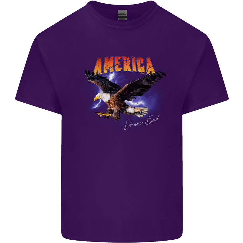 Eagle America Dreamer Soul Mens Cotton T-Shirt Tee Top Purple