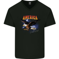 Eagle America Dreamer Soul Mens V-Neck Cotton T-Shirt Black