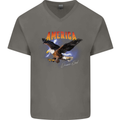 Eagle America Dreamer Soul Mens V-Neck Cotton T-Shirt Charcoal