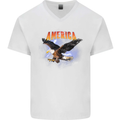 Eagle America Dreamer Soul Mens V-Neck Cotton T-Shirt White