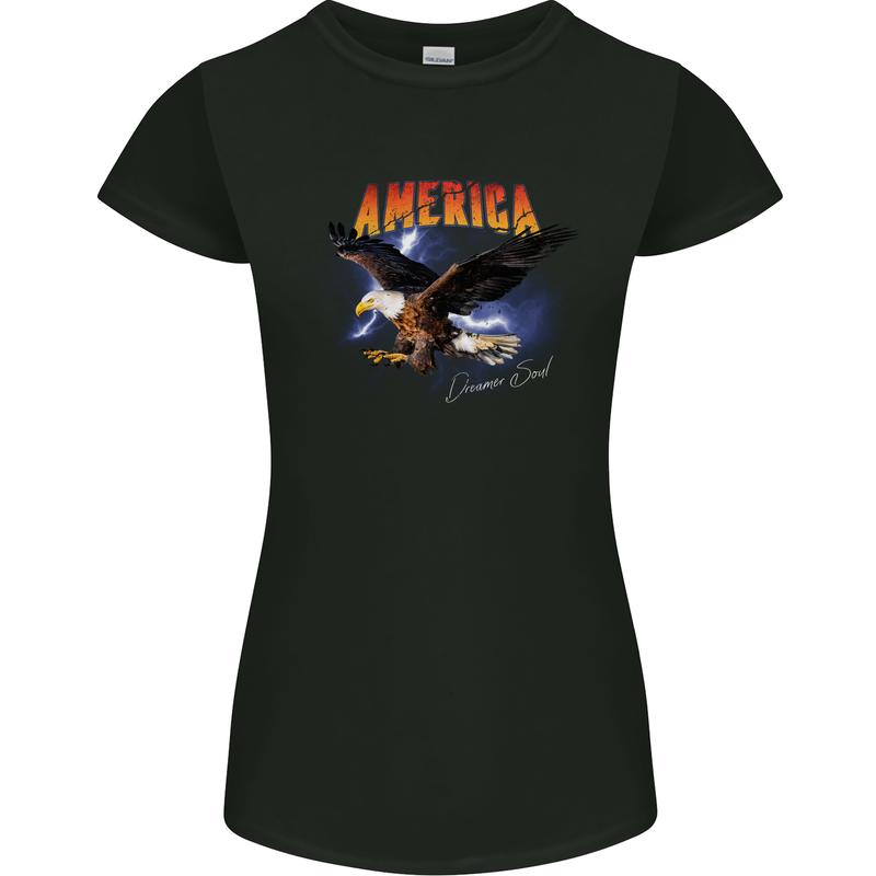Eagle America Dreamer Soul Womens Petite Cut T-Shirt Black