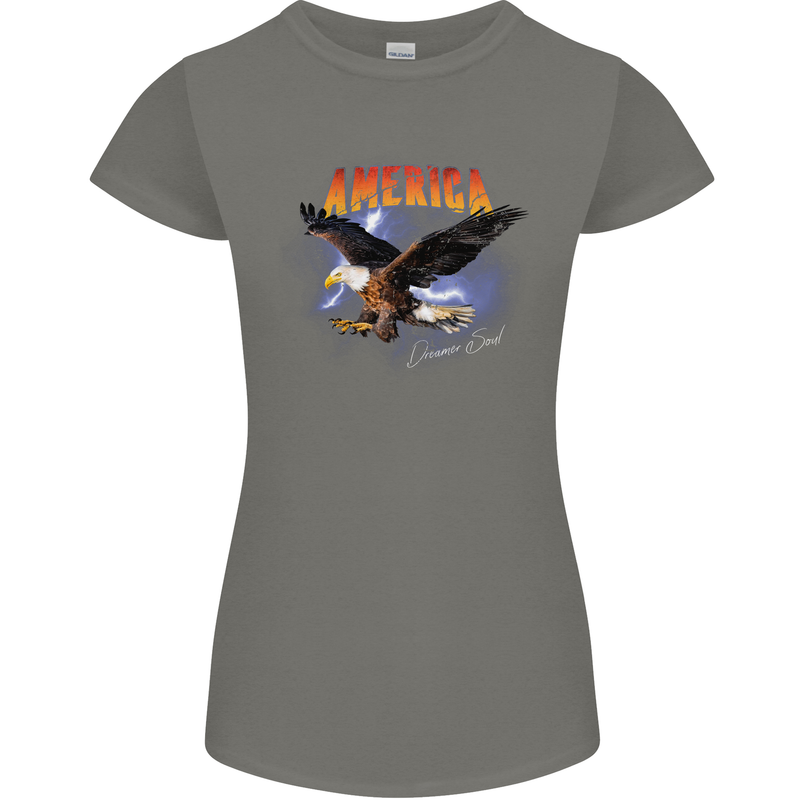 Eagle America Dreamer Soul Womens Petite Cut T-Shirt Charcoal