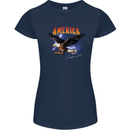 Eagle America Dreamer Soul Womens Petite Cut T-Shirt Navy Blue