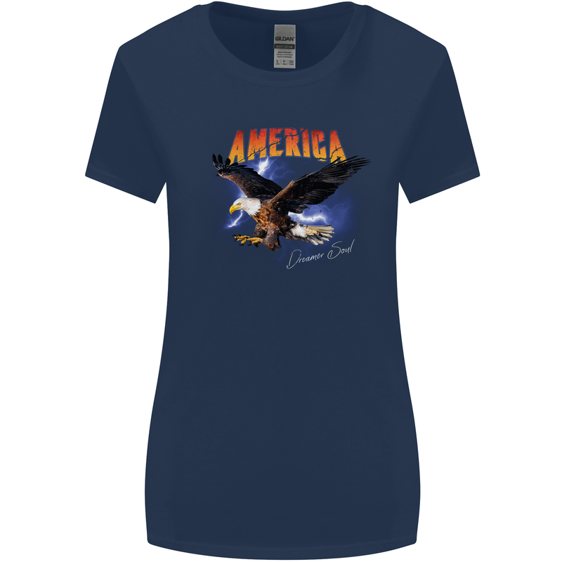 Eagle America Dreamer Soul Womens Wider Cut T-Shirt Navy Blue
