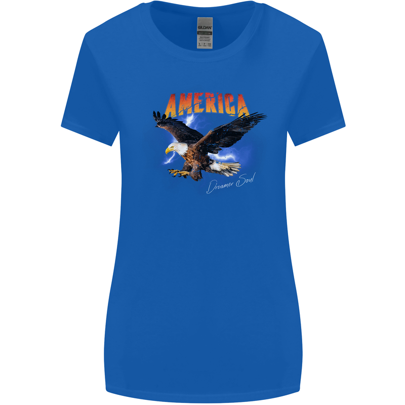 Eagle America Dreamer Soul Womens Wider Cut T-Shirt Royal Blue