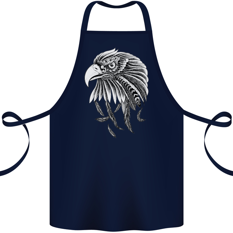 Eagle Bird of Prey Ornithology Cotton Apron 100% Organic Navy Blue