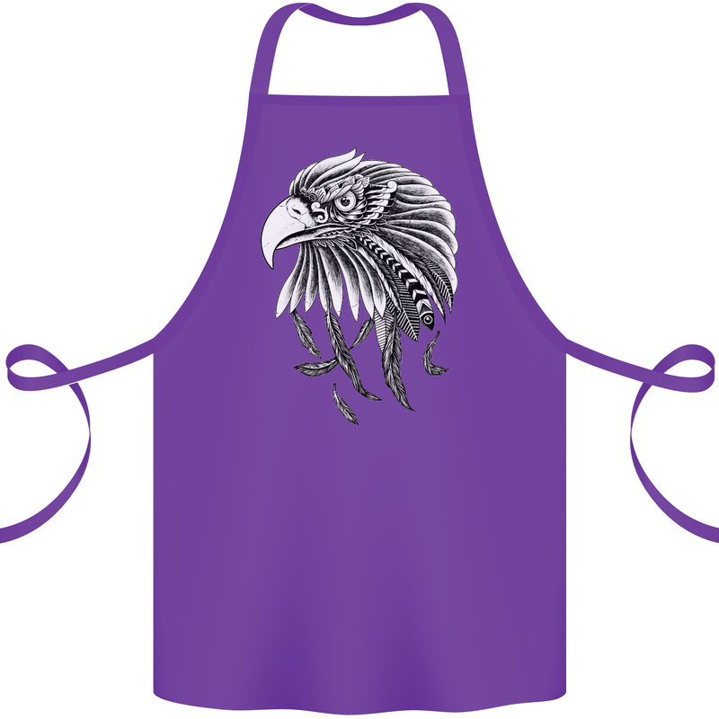 Eagle Bird of Prey Ornithology Cotton Apron 100% Organic Purple