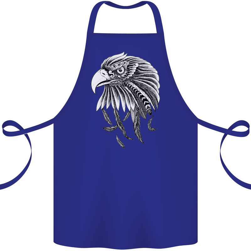 Eagle Bird of Prey Ornithology Cotton Apron 100% Organic Royal Blue