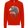 Eagle Bird of Prey Ornithology Kids Sweatshirt Jumper Bright Red