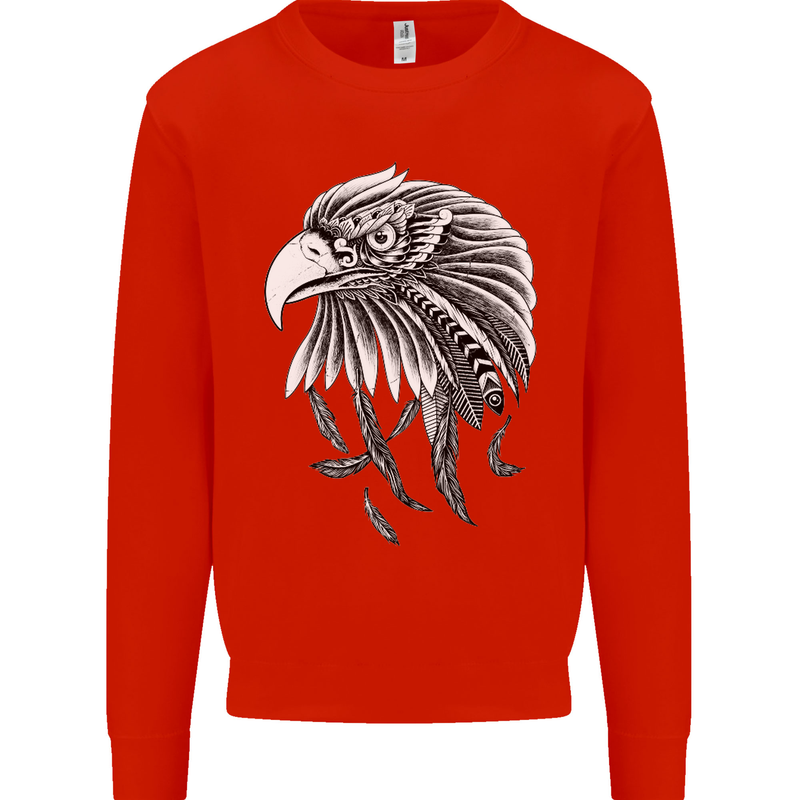 Eagle Bird of Prey Ornithology Kids Sweatshirt Jumper Bright Red