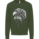 Eagle Bird of Prey Ornithology Kids Sweatshirt Jumper Forest Green