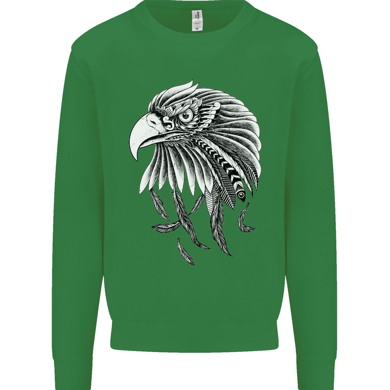 Eagle Bird of Prey Ornithology Kids Sweatshirt Jumper Irish Green