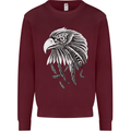 Eagle Bird of Prey Ornithology Kids Sweatshirt Jumper Maroon