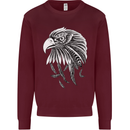 Eagle Bird of Prey Ornithology Kids Sweatshirt Jumper Maroon