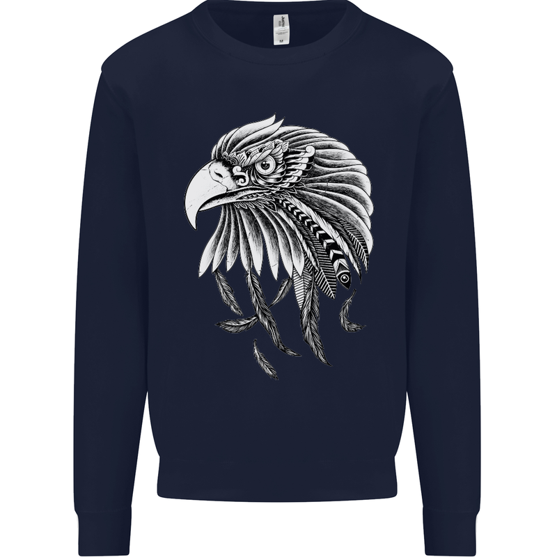 Eagle Bird of Prey Ornithology Kids Sweatshirt Jumper Navy Blue