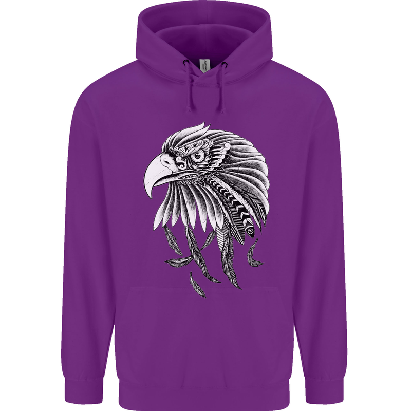 Eagle Bird of Prey Ornithology Mens 80% Cotton Hoodie Purple