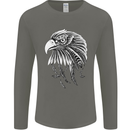 Eagle Bird of Prey Ornithology Mens Long Sleeve T-Shirt Charcoal