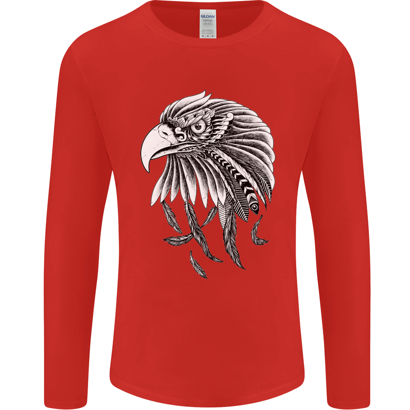 Eagle Bird of Prey Ornithology Mens Long Sleeve T-Shirt Red