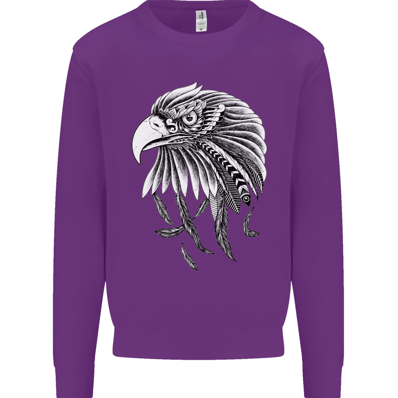 Eagle Bird of Prey Ornithology Mens Sweatshirt Jumper Purple