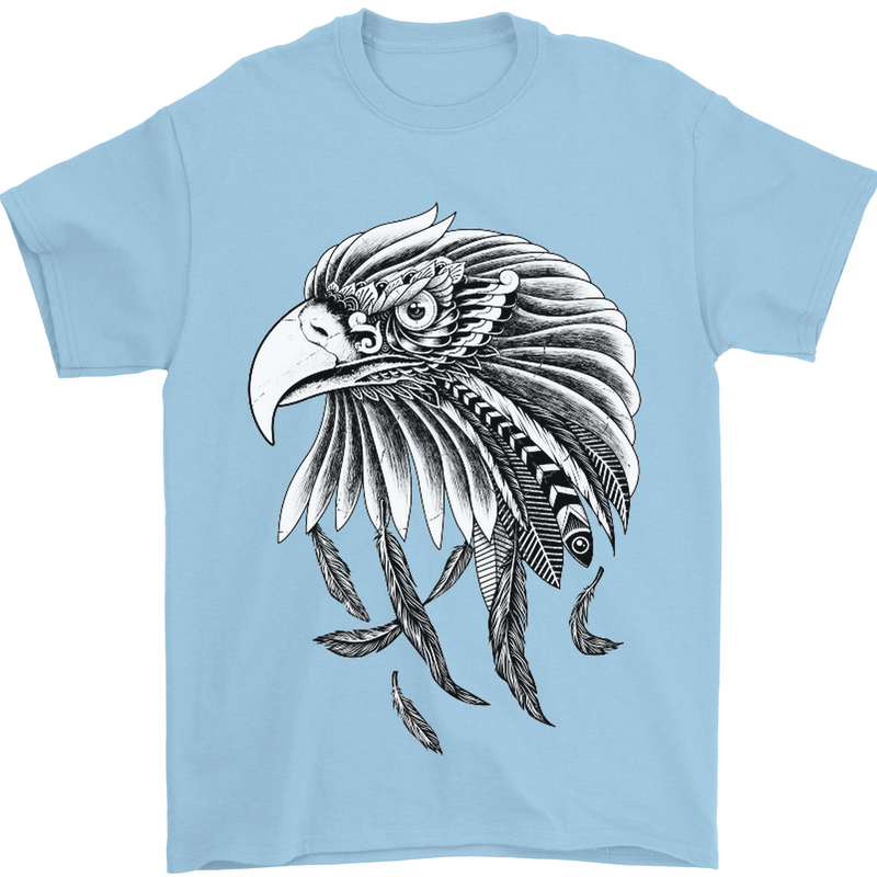 Eagle Bird of Prey Ornithology Mens T-Shirt Cotton Gildan Light Blue