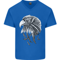Eagle Bird of Prey Ornithology Mens V-Neck Cotton T-Shirt Royal Blue
