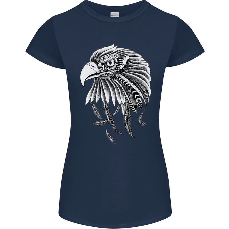 Eagle Bird of Prey Ornithology Womens Petite Cut T-Shirt Navy Blue