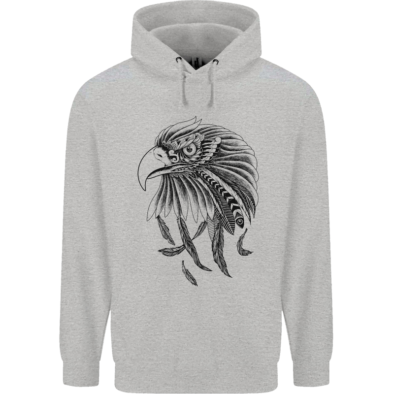 Eagle Ornithology Bird of Prey Childrens Kids Hoodie Sports Grey