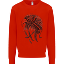 Eagle Ornithology Bird of Prey Kids Sweatshirt Jumper Bright Red
